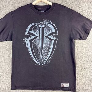 WWE Wrestling Roman Reigns T-Shirt Mens Large Black Tee One Versus All WWF‎